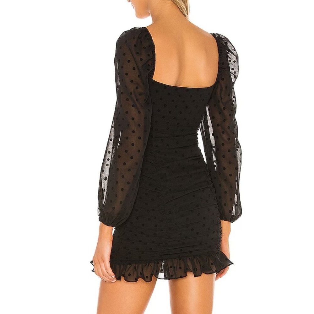 NWT Lovers & Friends Arielle Mini Dress - Black Polka Dot (XS) - Picture 3 of 6